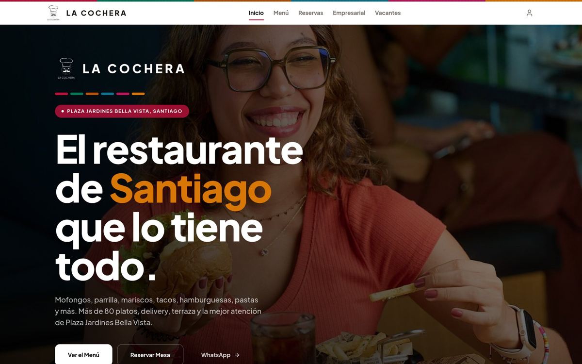 Vista previa del sitio web de La Cochera