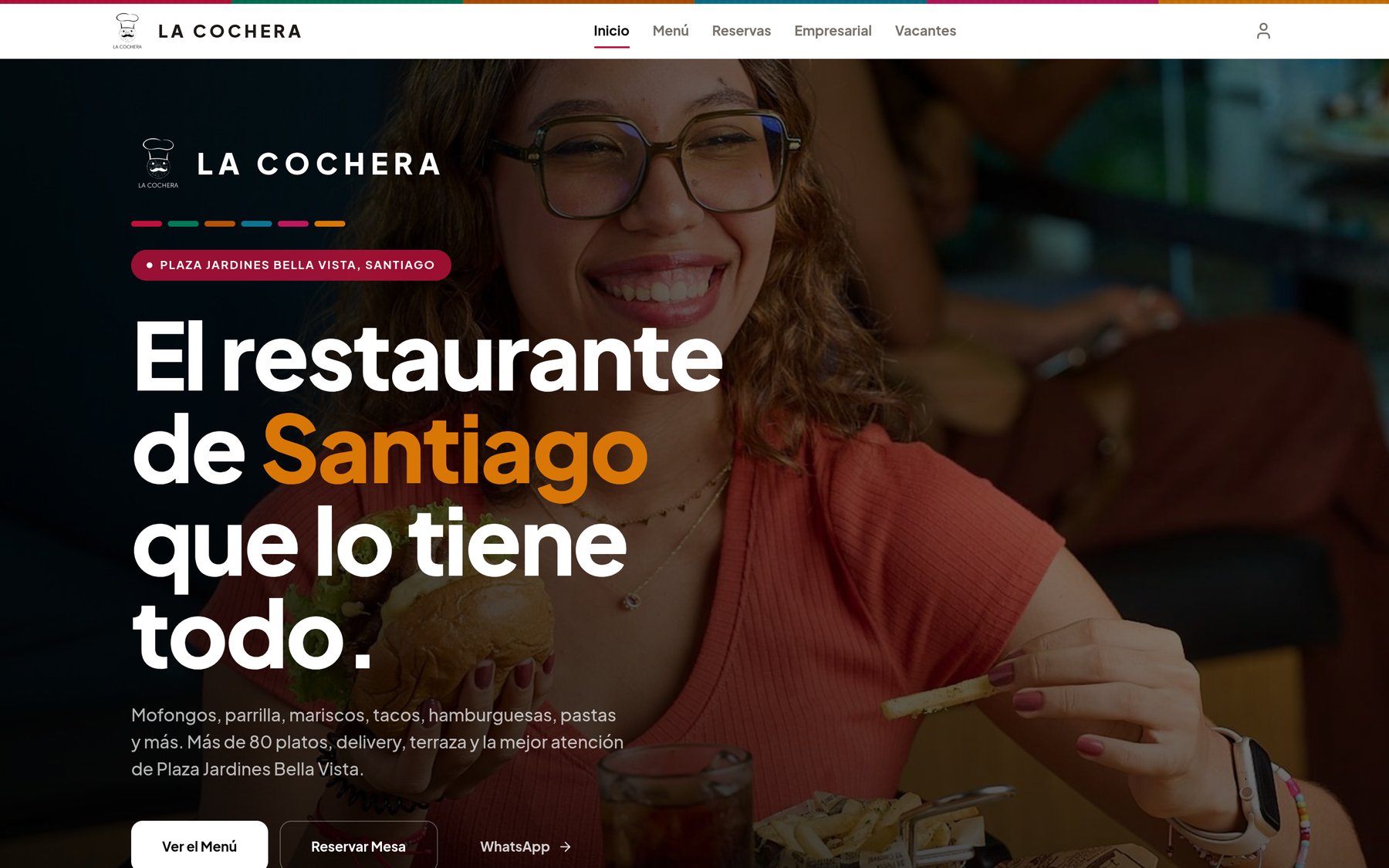 Vista previa del sitio web de La Cochera